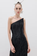 Asymmetric Brocade Dress