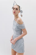 Draped One-Shoulder Dress