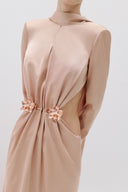 Silk Satin Dress With Bow Detail