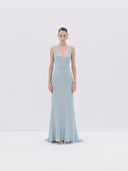 Sequin Gown with a V-neck and Embellished Straps