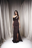 Cut-Out Satin Dress