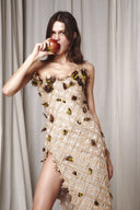 Embroidered Dress With Slit
