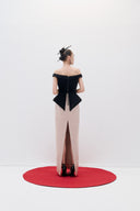 Velvet Satin Bateau Dress