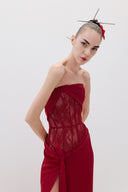 Corset Partial Lace Dress
