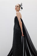 Embroidered Cape Dress