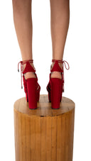 Red Cashmere Platform Pump