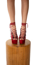 Red Platform Pumps