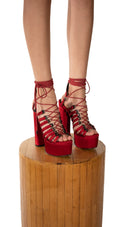 Red Platform Pumps