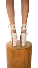 Ecru Platform Pumps