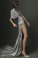 Natural Stone Draped Dress