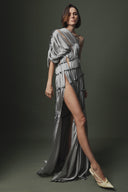 Natural Stone Draped Dress