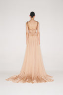 V-Neck Silk Chiffon Maxi Dress