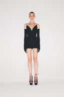 Strapless V-Neck Mini Dress
