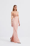 V-Neck Embroidered Gown