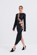Sequin Embellished Midi Dress