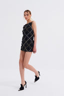 Embellished Organza Mini Dress