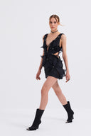 Cut-Out Embellished Organza Dress