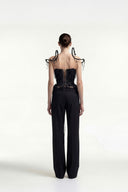 Beaded Fringe Tweed Corset