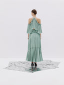 Pleated Skirt with Corset Detailed Belt