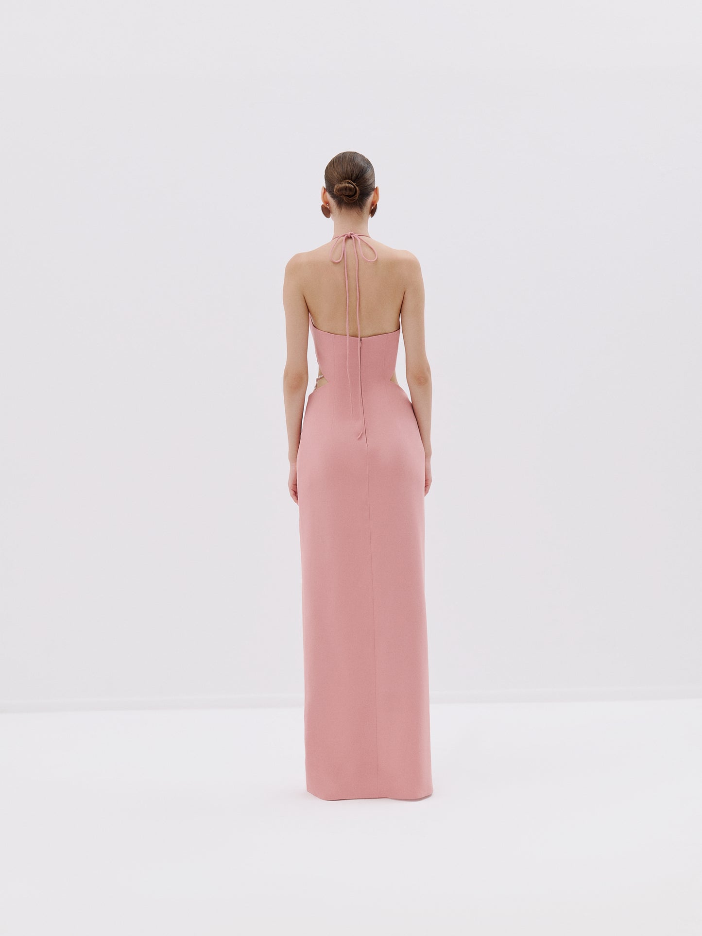 Cutout halter gown.