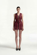 Lace Lace-Up Mini Dress