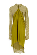 Draped Chiffon Lace Dress