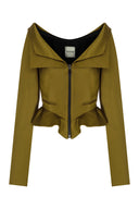 Boat-Neck Boned Jacket
