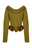 Boat-Neck Boned Jacket