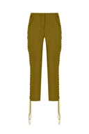 Low-Rise Eyelet Capri Pants