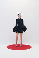Velvet Balloon Sleeve Mini Dress