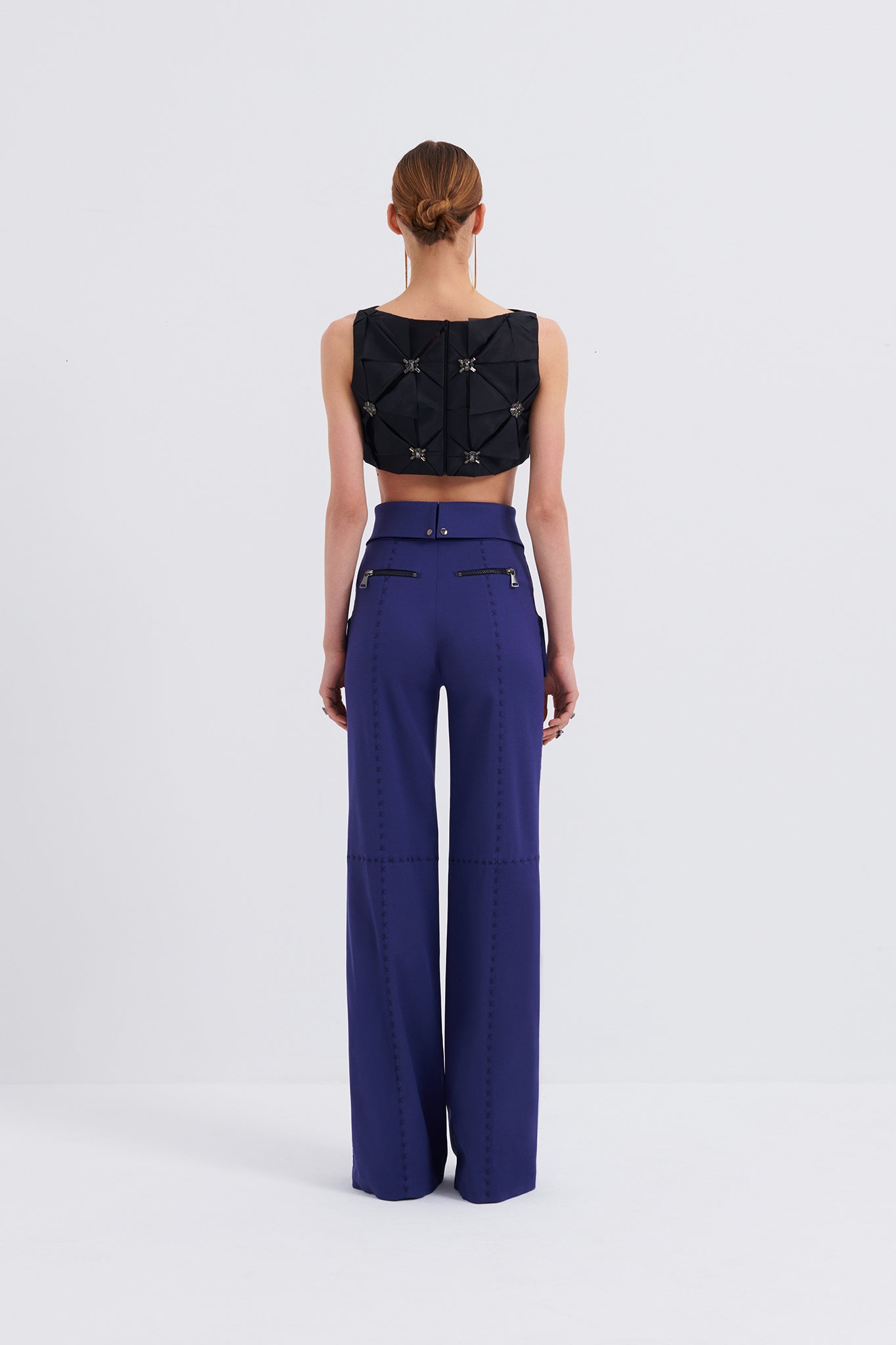 Embellished Organza Crop Top