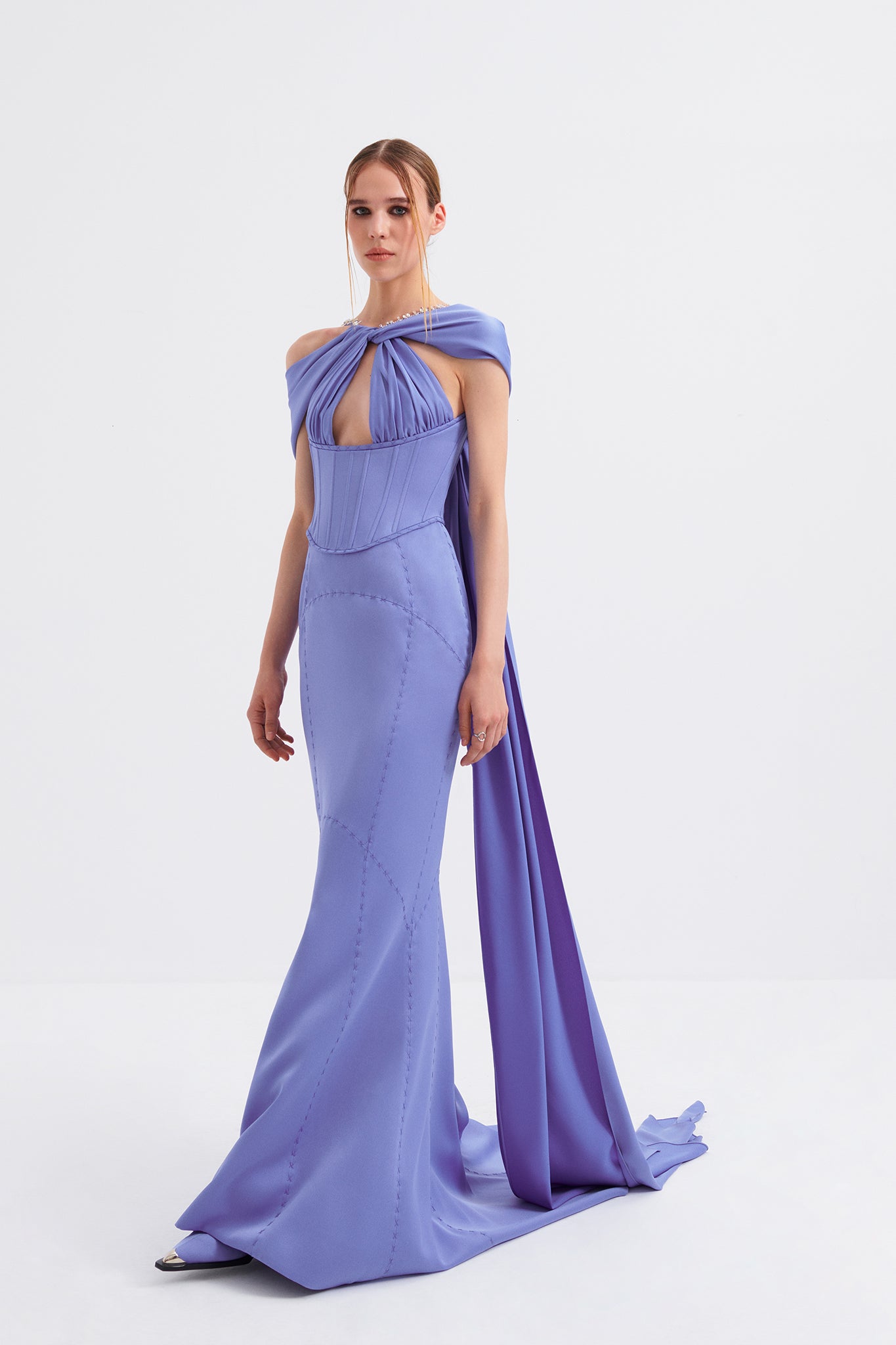 Corseted Halter Neck Gown